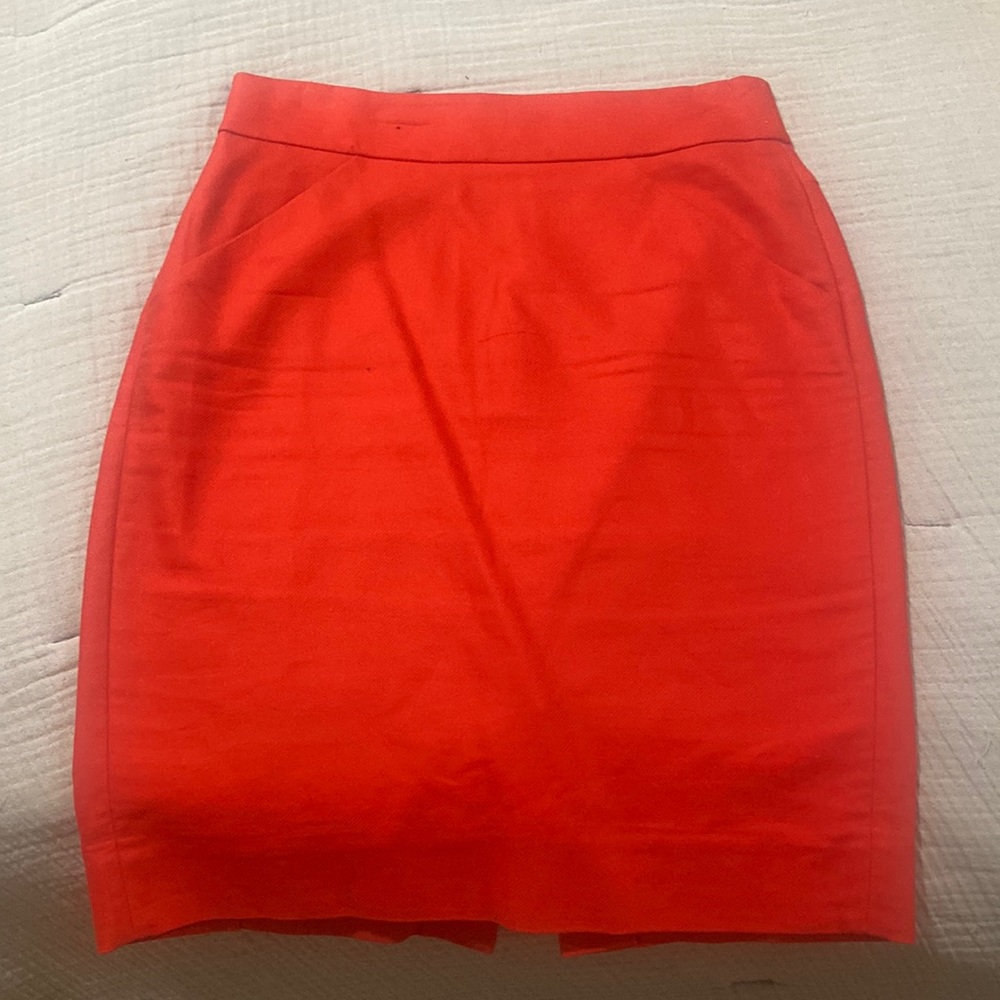 Red jcrew pencil skirt